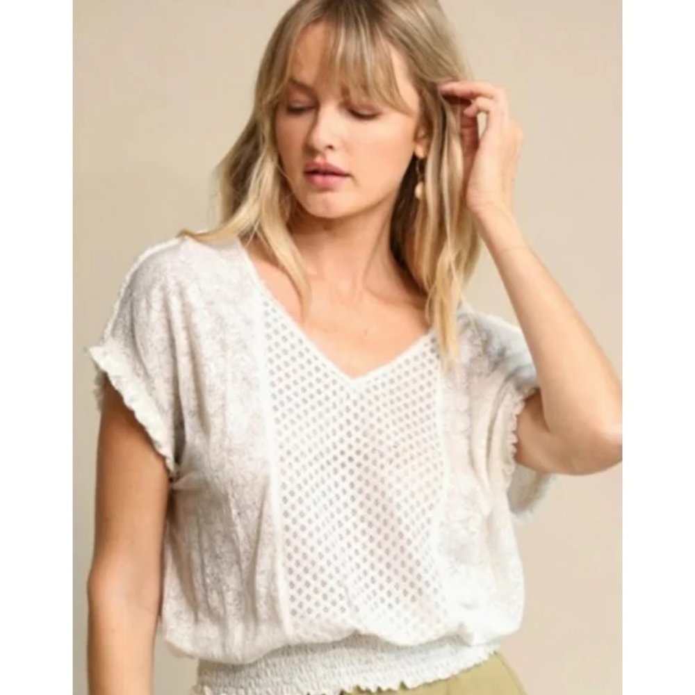 Textured Smock Blouse (Small - Large)